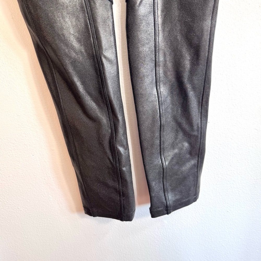 Spanx Faux Leather Tummy Shaping Moto Leggings Sz S - Picture 14 of 16